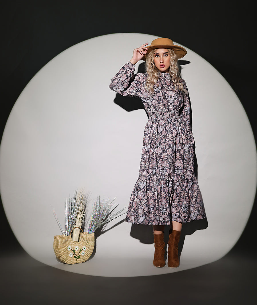 Smoked Printed Dress